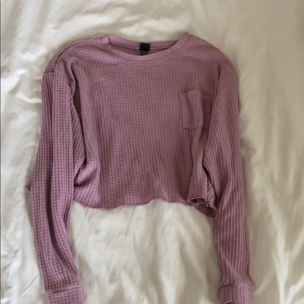 Wild Fable xl cropped waffle shirt blush